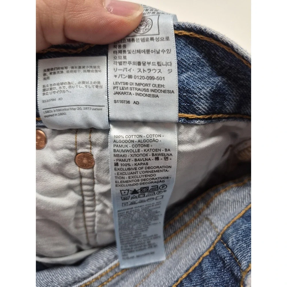 Levis 501 Original Jeans Mens 42x30 Blue Medium Wash Big Tall Straight Leg Denim